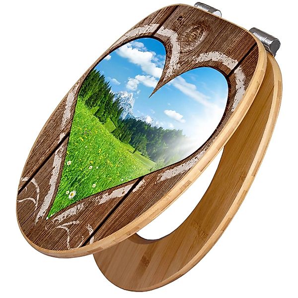 Banjado Design WC Sitz Bambus Holz Toilettendeckel Mit Absenkautomatik Klod günstig online kaufen