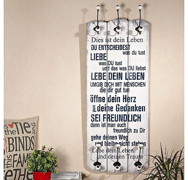 Melko Wandgarderobe Garderobenpaneel Holz Wandgarderobe Garderobe 6 Haken F günstig online kaufen