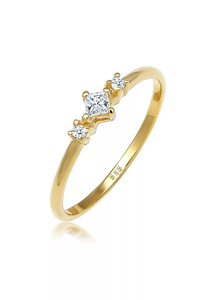 Elli DIAMONDS Verlobungsring "Prinzessschliff Diamant (0.13 ct) 585 Gelbgol günstig online kaufen