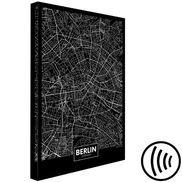 Bild auf Leinwand Dark Map of Berlin (1 Part) Vertical XXL günstig online kaufen