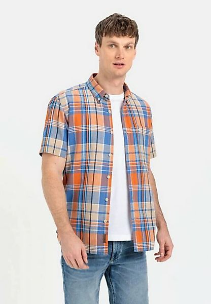 camel active Kurzarmhemd mit Karomuster Button-Down günstig online kaufen