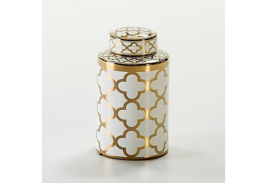 Cosy Home Ideas Dekovase Deckelvase gold Keramik geometrisch gemustert Ingw günstig online kaufen