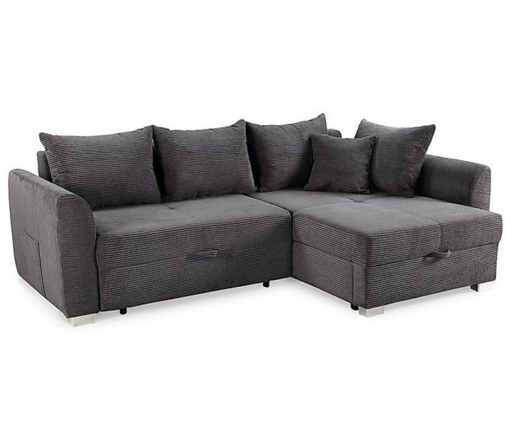 luma-home Ecksofa 15202, mit Bettkasten 236x160 cm, Bettfunktion, Ottomane günstig online kaufen