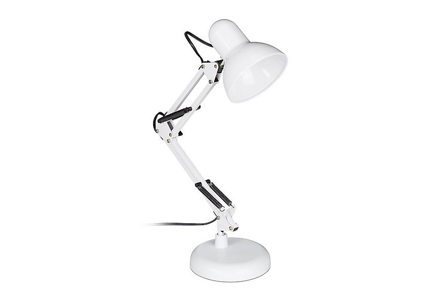 relaxdays Tischleuchte Retro Schreibtischlampe, weiß günstig online kaufen
