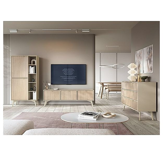 Lomadox Wohnzimmer-Set FAREHAM-160, (Mega-Spar-Set, 3-St., 3-tlg), sandfarb günstig online kaufen