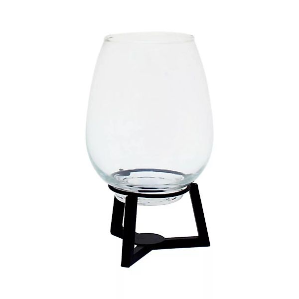 Vase Aus Glas Mit Metallgestell 23cm H günstig online kaufen