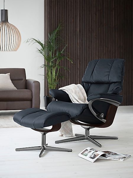 Stressless Relaxsessel "Reno" mit Cross Base, Größe S, M & L, Holzakzent Br günstig online kaufen