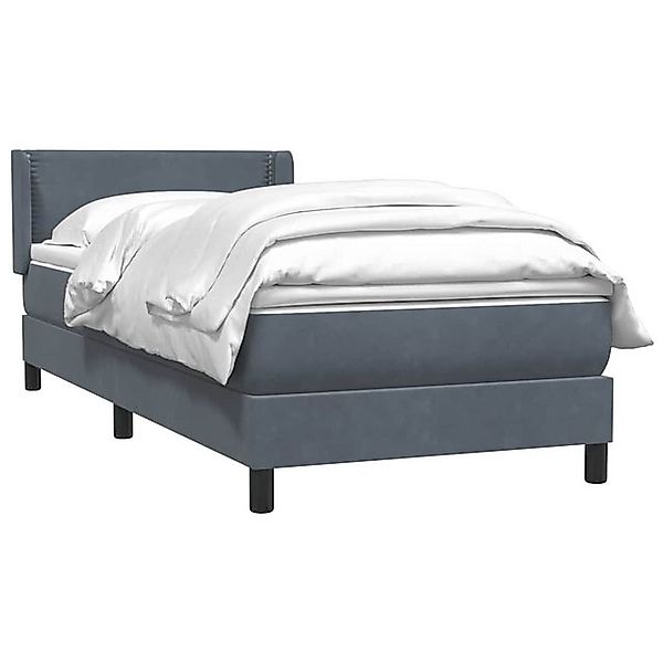 vidaXL Bett Boxspringbett mit Matratze Dunkelgrau 90x220 cm Samt günstig online kaufen