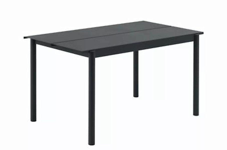 rechteckiger Tisch Linear metall schwarz / Stahl - 140 x 75 cm - Muuto - Sc günstig online kaufen