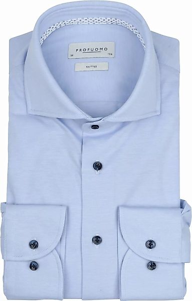 Profuomo Hemd Knitted Slim Fit Hellblau Melange - Größe 44 günstig online kaufen