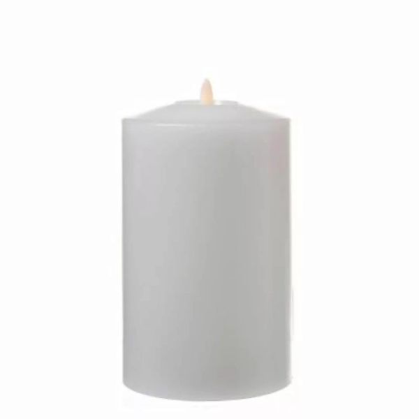 MARELIDA LED Kerze Echtwachs flackernd D: 10cm H: 18cm weiß günstig online kaufen
