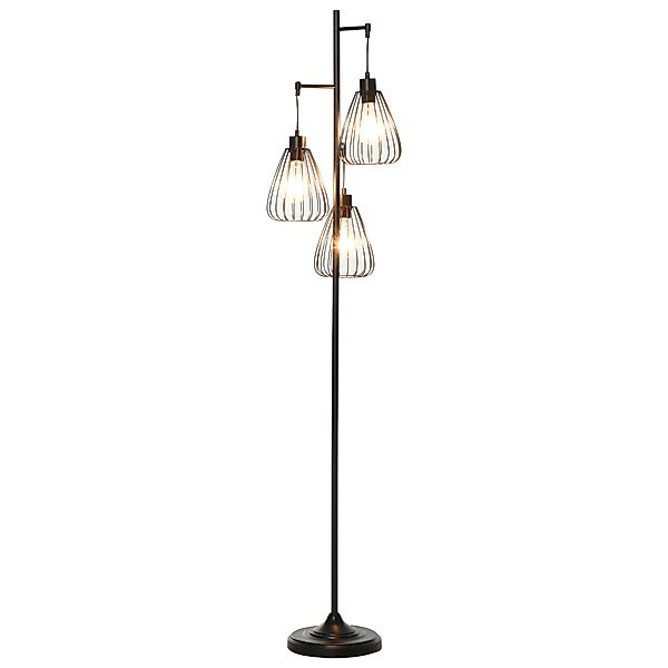 HOMCOM Vintage Industrielle Stehlampe aus Schwarzem Metall, Moderne Stehleu günstig online kaufen
