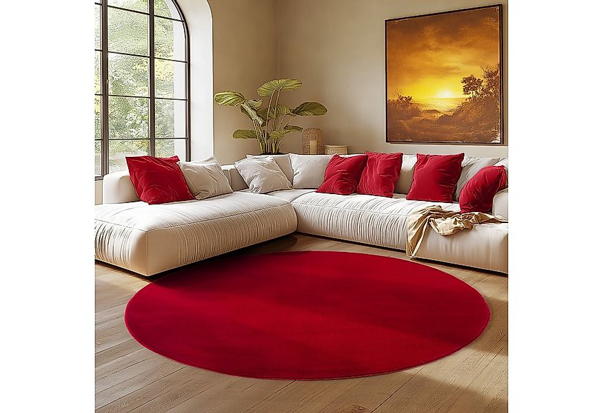 SIMPEX24 Teppich Unicolor - Einfarbig, Rund, Höhe: 11 mm, Perfekt geeignet günstig online kaufen