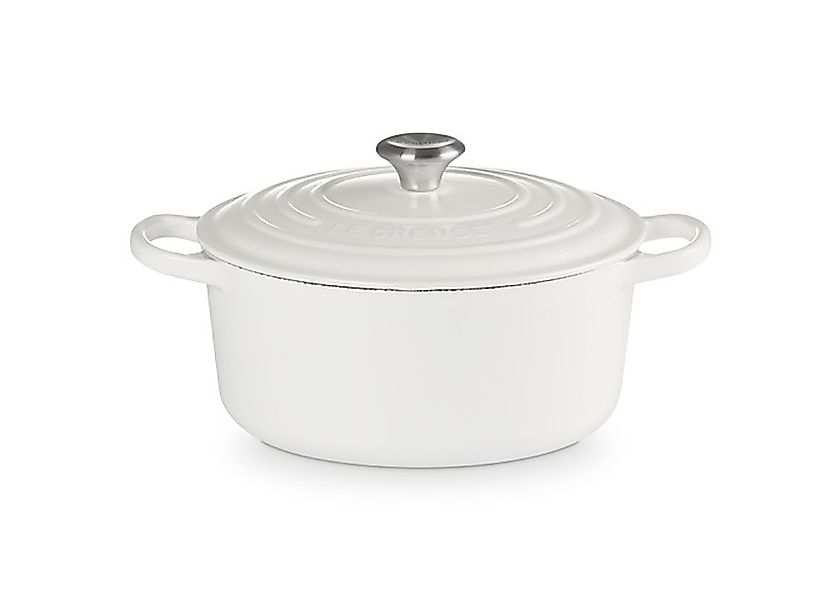 Le Creuset Bräter Signature Rund Gusseisen Weiß 22 cm günstig online kaufen