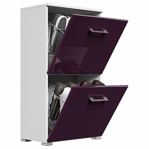 Posseik Schuhschrank Elite 2 Klappen 8 Paar Schuhe 52 cm x 96 cm Weiß-Bromb günstig online kaufen