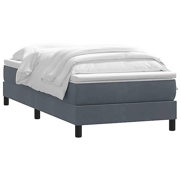 vidaXL Bett Boxspringbett mit Matratze Dunkelgrau 100x210 cm Samt günstig online kaufen