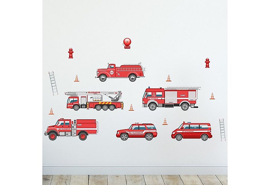 Sunnywall Wandtattoo Feuerwehr Wandsticker Wandtattoo A4 (3 St), konturgesc günstig online kaufen