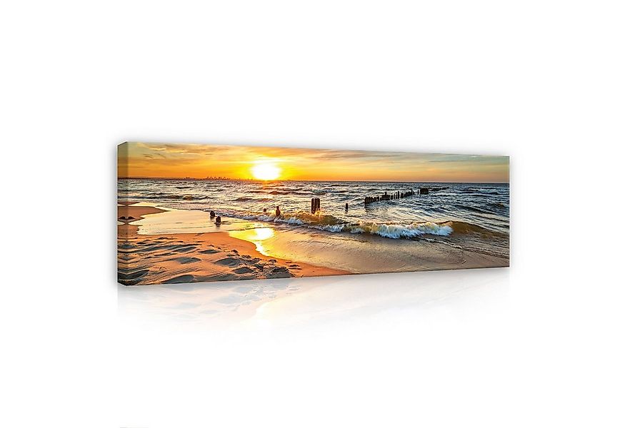 Wallarena Leinwandbild Strand Meer Landschaft Wandbild XXL Leinwandbilder M günstig online kaufen