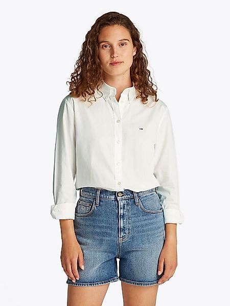 Tommy Jeans Hemdbluse TJW REG PINSTRIPE POPLIN SHIRT mit Nadelstreifen, Log günstig online kaufen