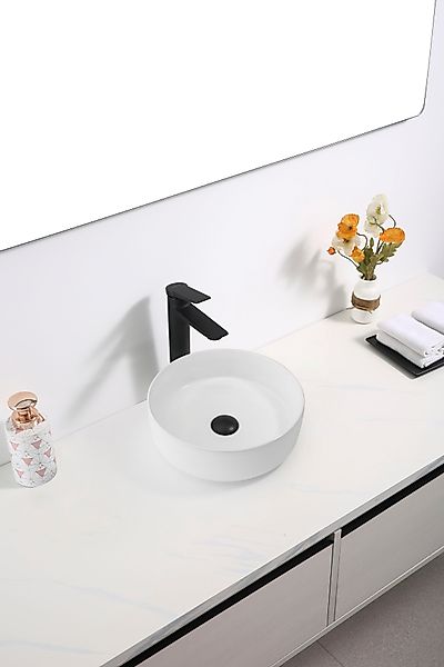 welltime Aufsatzwaschbecken "Biella", ohne Überlauf, rund, 36 cm Durchmesse günstig online kaufen