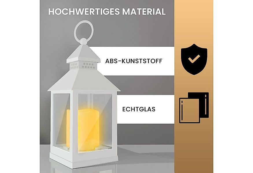 EAXUS LED Laterne Windlicht mit realistischem Flammeneffekt, LED fest integ günstig online kaufen