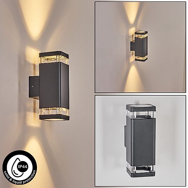 hofstein Außen-Wandleuchte Außenwandlampe aus Metall/Kunststoff/Glas in günstig online kaufen