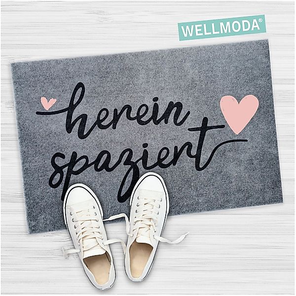 WELLMODA Fußmatte Hereinspaziert I Beliebt, rutschfest, günstig online kaufen