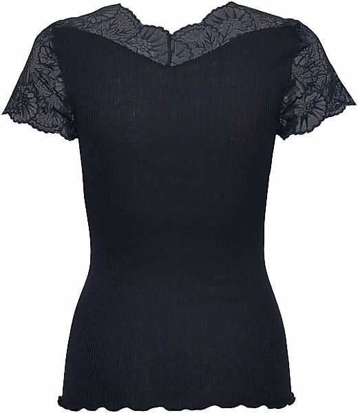 rosemunde T-Shirt elastischer Vintage-Spitzenbesatz, Kurzarm, gewellter günstig online kaufen