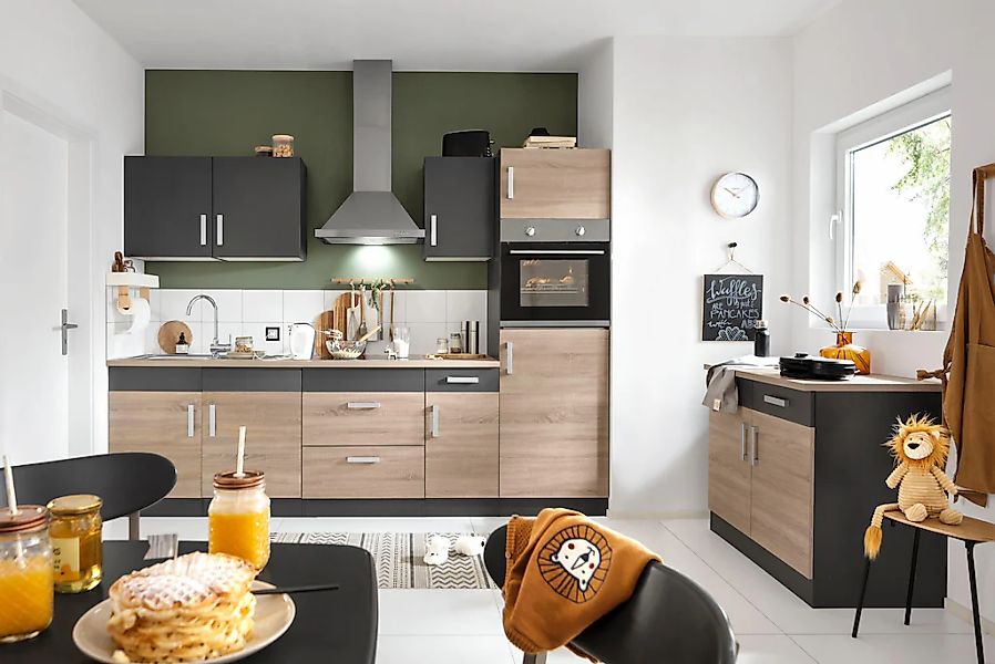 KOCHSTATION "KS-Gera" Breite 270 cm, wahlweise mit E-Geräten, mit Arbeitspl günstig online kaufen