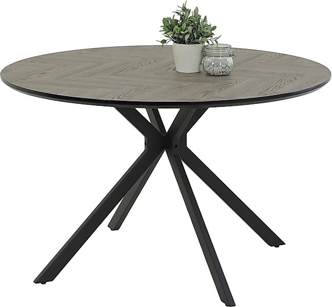 HELA Esstisch PETRA (1-St), rund, Schweizer Kante, MDF, Fischgrät Nachbildu günstig online kaufen