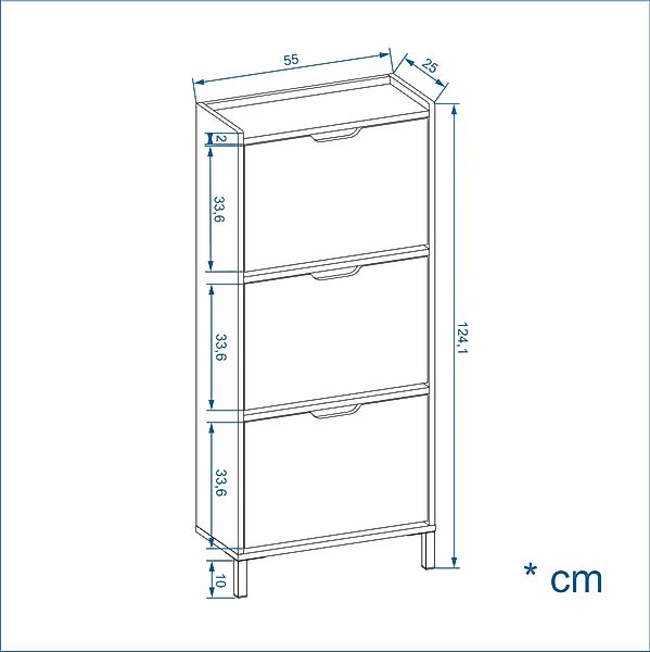 KOMTO Schuhschrank Madrid 3 Schmal Schuhregal günstig online kaufen