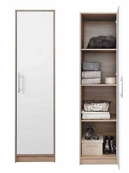 Feldmann-Wohnen Kleiderschrank Smart (1-St) 50x56x190cm Sonoma Eiche weiß 1 günstig online kaufen