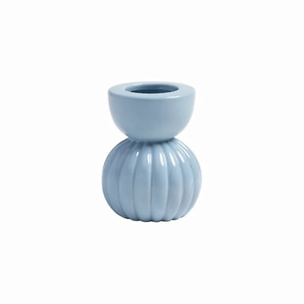 Vase Stack keramik blau / Ø 7.5 x H 9,5 cm - & klevering - Blau günstig online kaufen