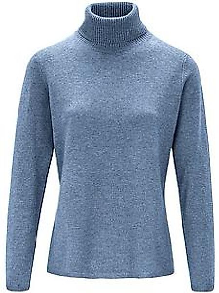 Rollkragen-Pullover aus Schurwolle und Kaschmir include blau günstig online kaufen
