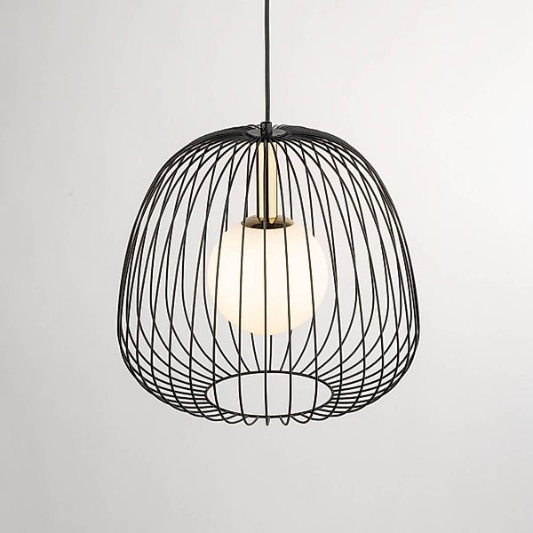 Hängeleuchte Bell M, Ø 33 cm, 1-flammig, schwarz/gold/weiß günstig online kaufen