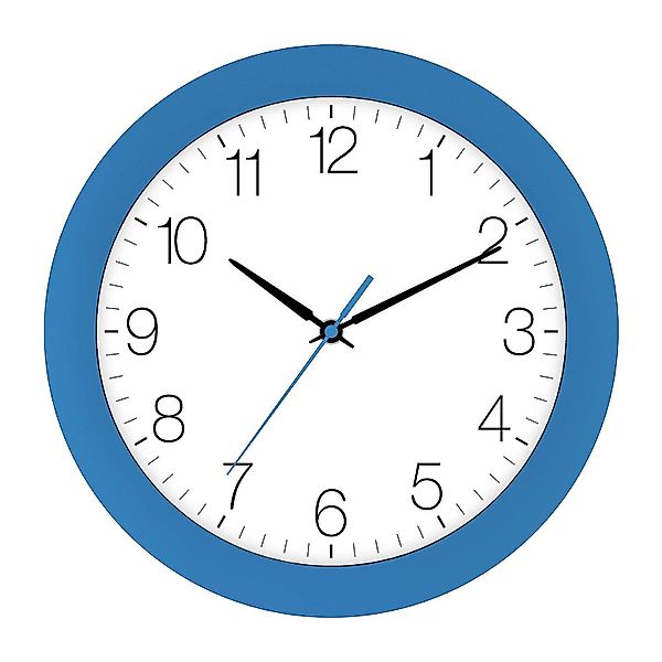 EUROTIME Funkwanduhr Funk-Wanduhr, Hellblau, aus Kunststoff, günstig online kaufen