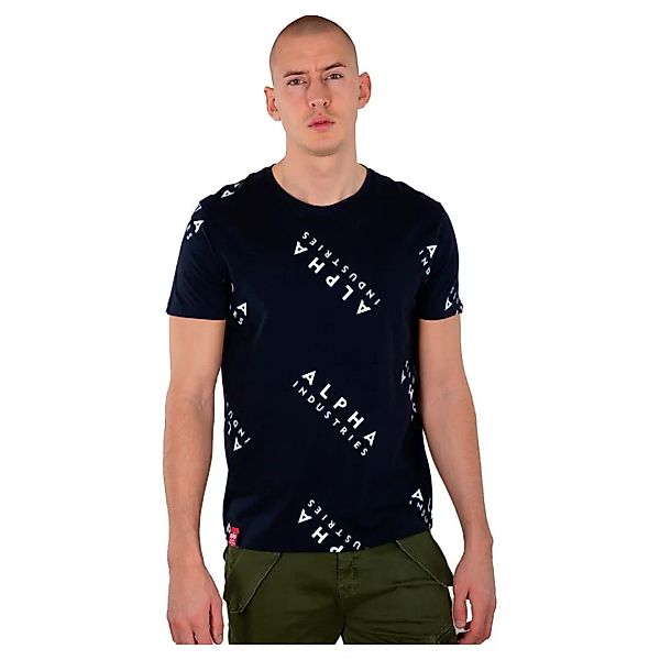 Alpha Industries Aop Kurzärmeliges T-shirt S Rep.Blue günstig online kaufen