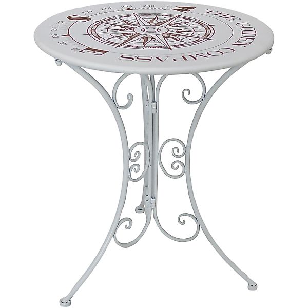 Garden Pleasure Gartentisch BAYO Rund Weiß Ø 60 cm günstig online kaufen