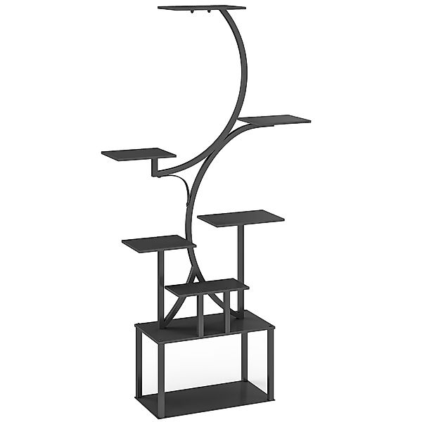 Outsunny Pflanzenständer mit 8 Ebenen in S-Form, Metall-Pflanzenregal für I günstig online kaufen