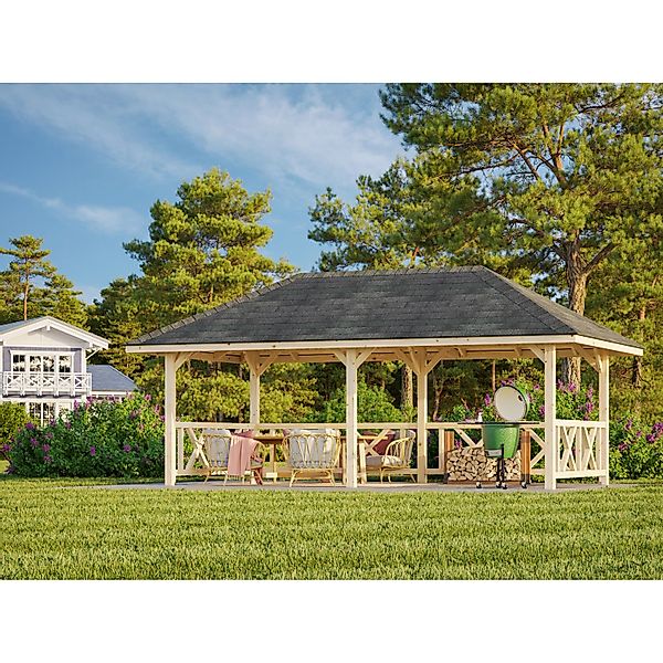 Palmako Pavillon Bianca Set 107 588 x 300 cm Lackiert Weiß FSC® günstig online kaufen