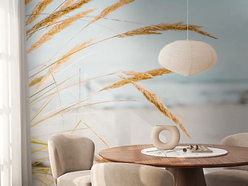 A.S. Création Vliestapete »Strandtapete Dünengras Fototapete Hellblau Beige günstig online kaufen