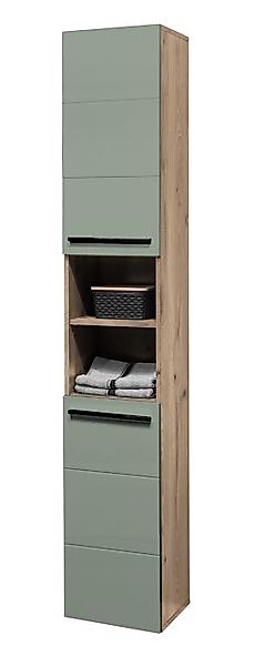 BEGA BBK Hochschrank 2 Türen, 6 Fächer, schilfgrün / viking oak Dekor - 34x günstig online kaufen