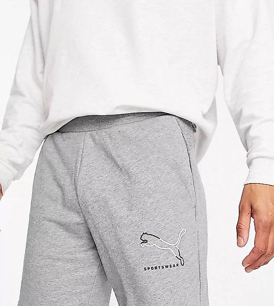 PUMA – Shorts mit Logo in Grau günstig online kaufen