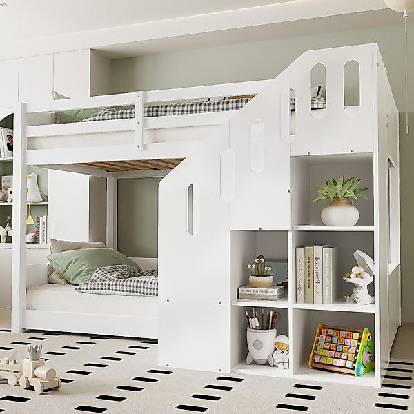 STILVORA Etagenbett 90×200 Kinderbett mit Matratze,Funktionsbett günstig online kaufen