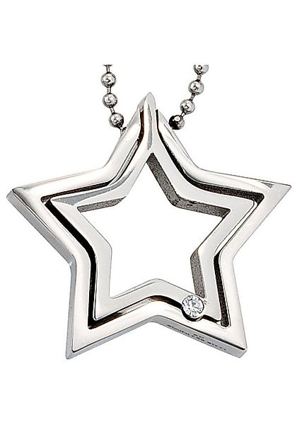 JOBO Kette mit Anhänger Stern, Edelstahl mit Kristall 48 cm günstig online kaufen