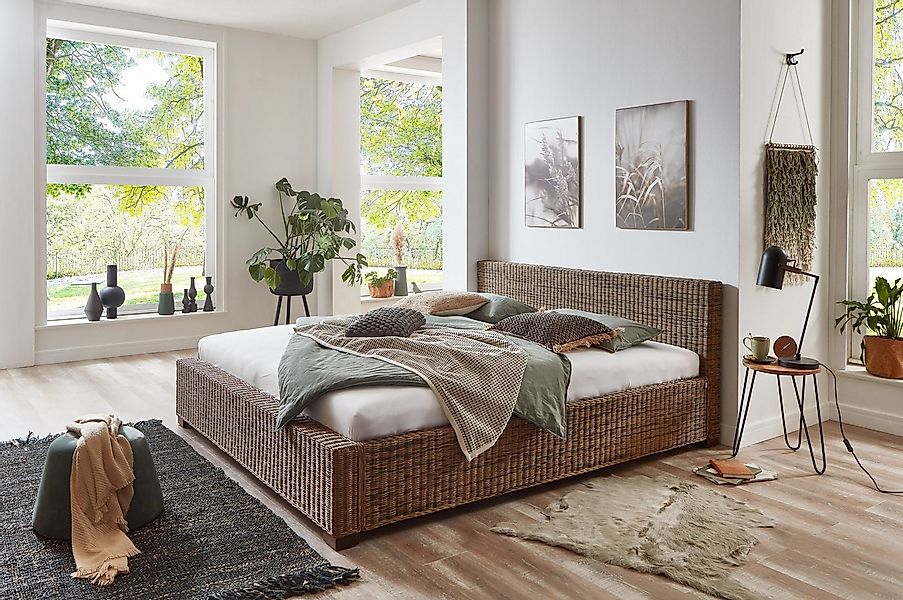 Loreno® Gästebett Slash Trendiges Rattanbett, geflochtenes & pflegeleichtes günstig online kaufen