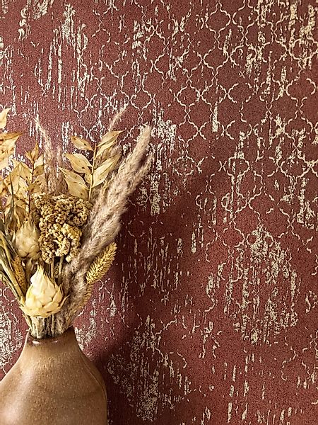Newroom Vliestapete, Rot Tapete Vintage Ornamente günstig online kaufen
