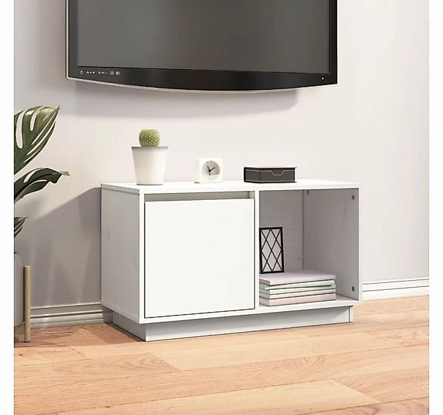 furnicato TV-Schrank Weiß 74x35x44 cm Massivholz Kiefer günstig online kaufen