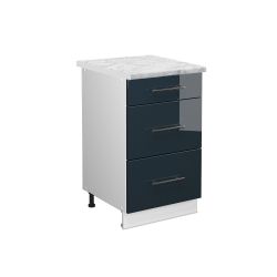 Vicco Unterschrank Fame-Line, Dunkelblau Hochglanz/Weiß, 50 günstig online kaufen