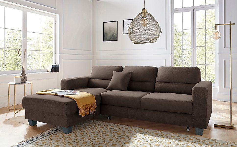 TRENDMANUFAKTUR Ecksofa »Chamber, zeitlos und modern, hoher Sitzkomfort, L- günstig online kaufen